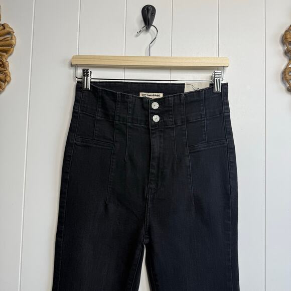 Free People flare pants high rise jeans black 29 - Picture 3 of 7